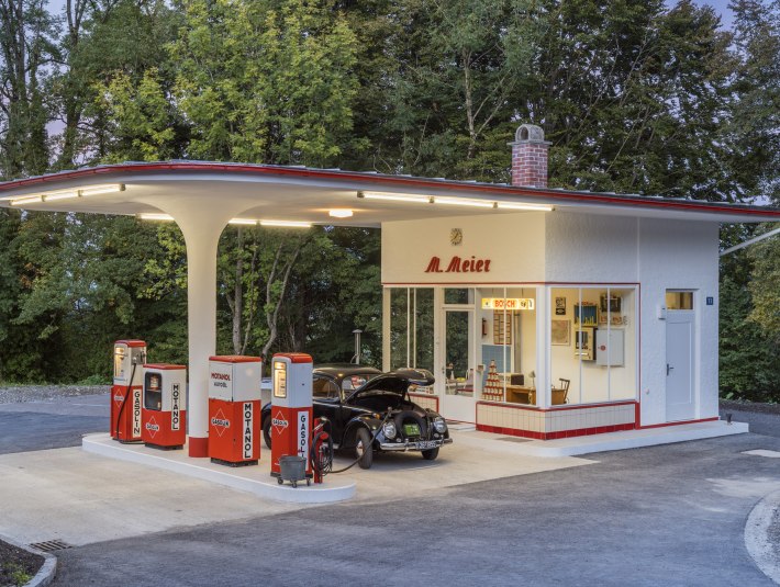 Freilichtmuseum Glentleiten Tankstelle, © Freilichtmuseum Glentleiten