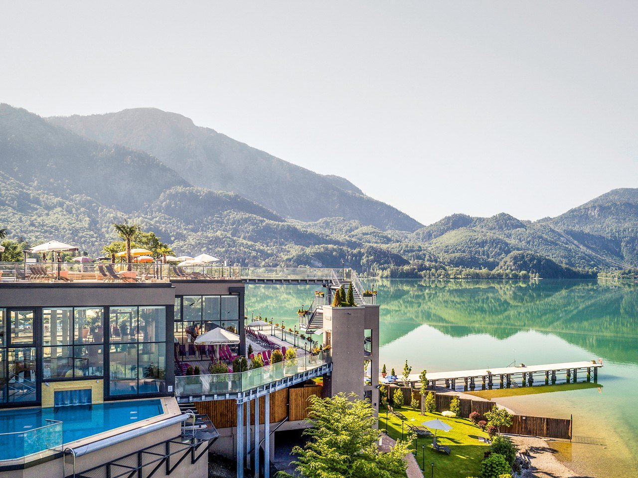 Kristall trimini Blick Au&szlig;enbereich, &copy; Therme Kristall trimini